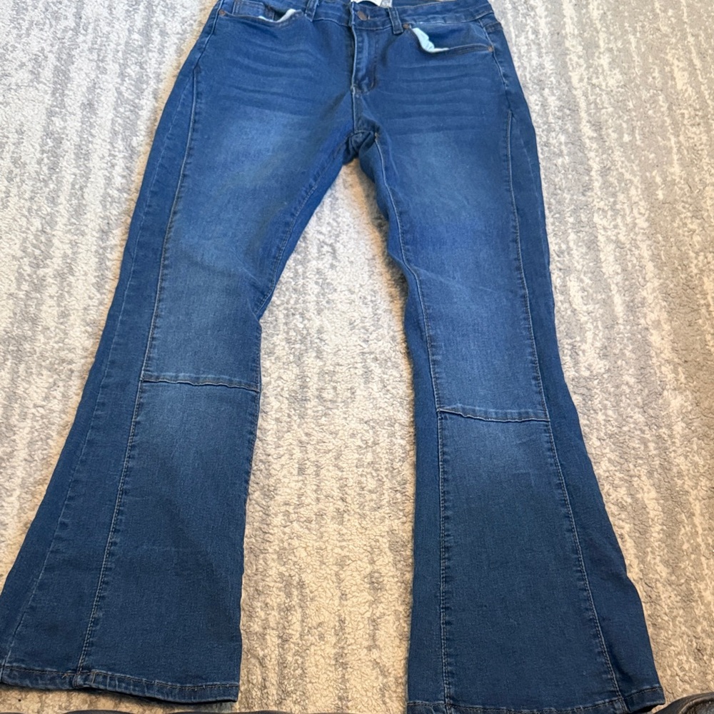 Angels of Difference Classic Blue Flare Jeans for Women